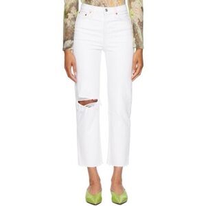 Re/Done‎ 70s Stove Pipe Straight Leg Jean White